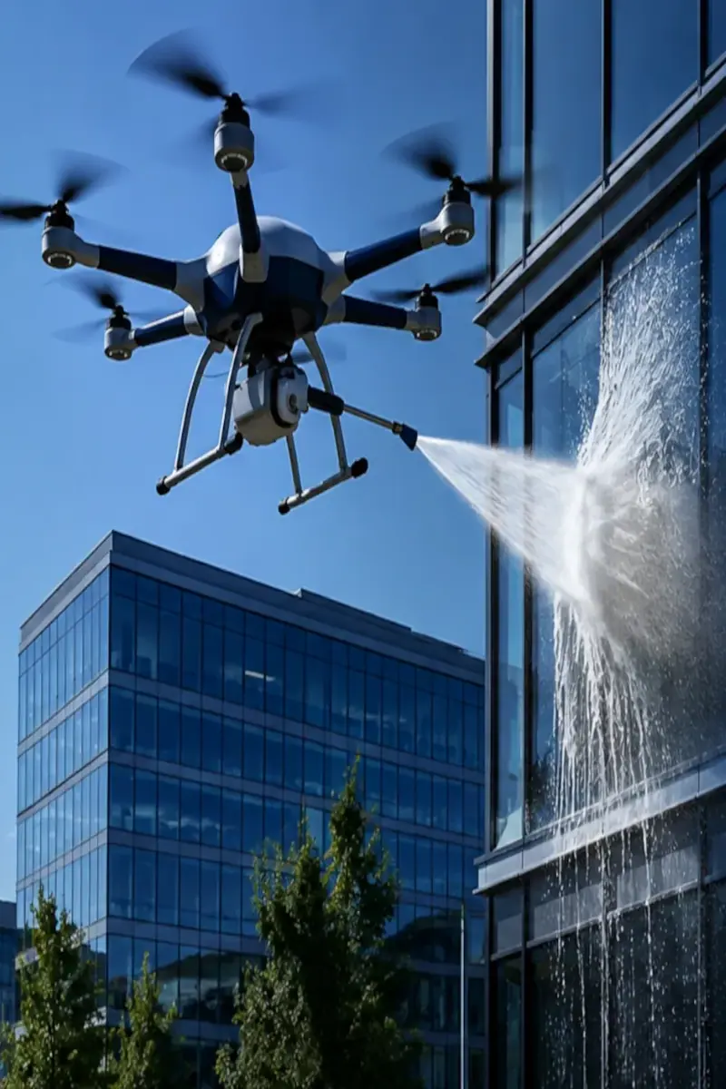 Nettoyage de surfaces extérieures par drone à Saintes